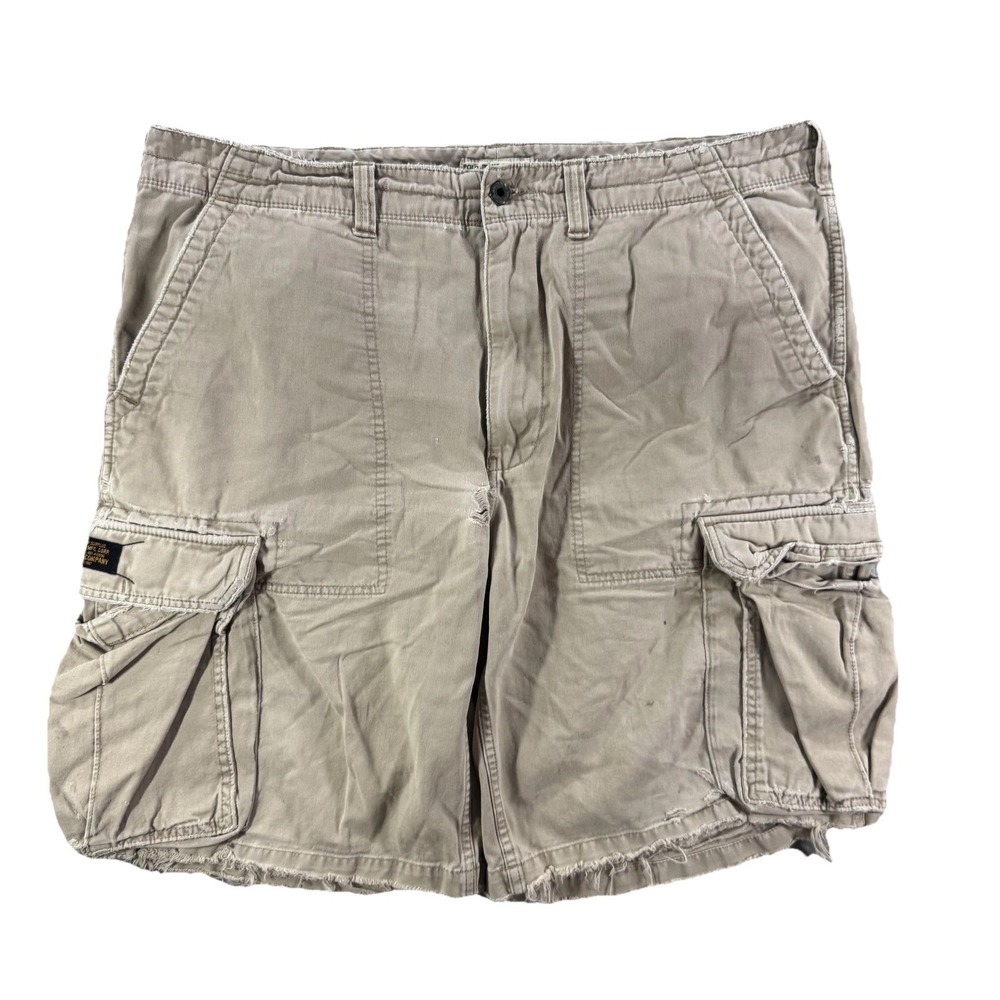 Polo Jeans Company Cargo Shorts Mens 40 Beige Canvas Relaxed Miltary Surplus